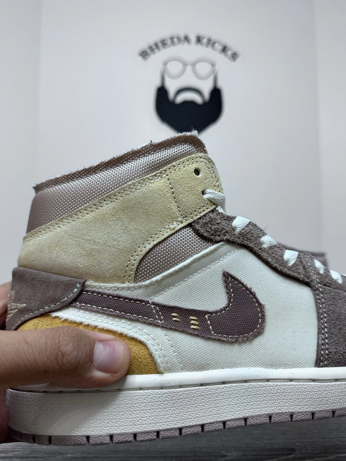 Size 9.5 - Nike Air Jordan 1 Mid SE Craft Taupe Haze  (DM9652-102) Mens Best Asics Running Shoes Long Distance