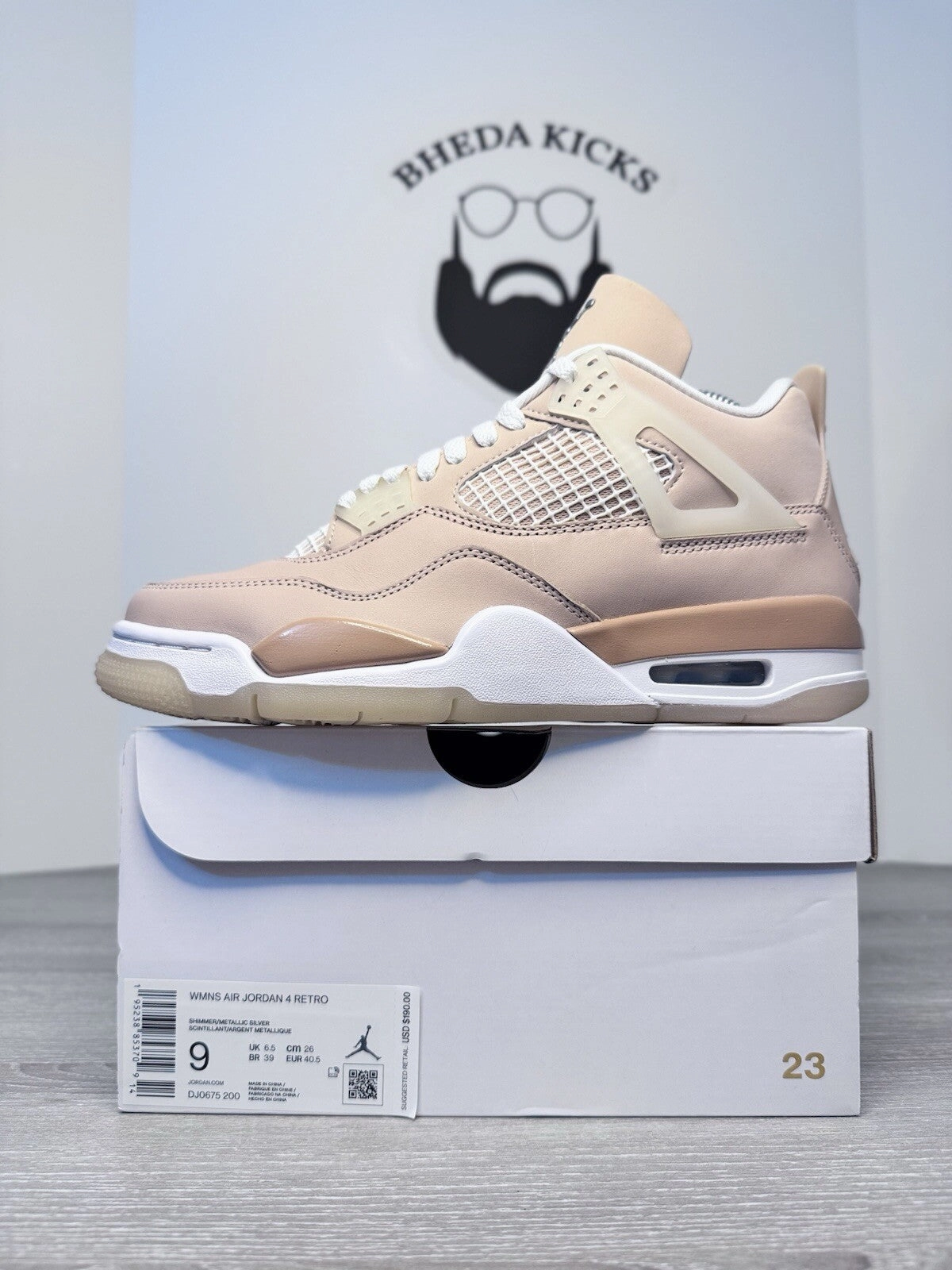 Size 9 Womens / 7.5 Mens Nike Air Jordan Retro 4 Womens Shimmer DJ0675-200 Asics Winterized Running Shoes