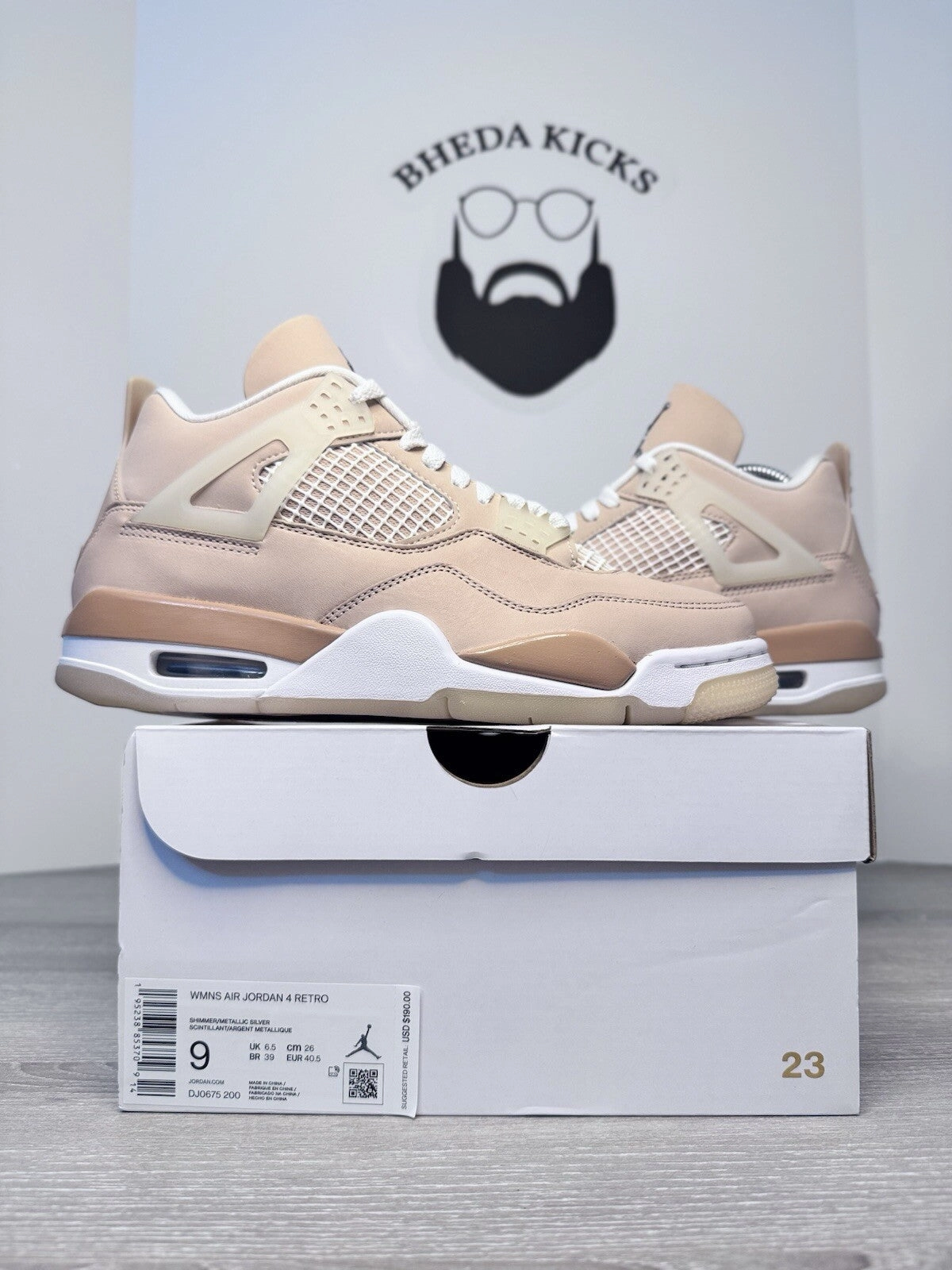 Size 9 Womens / 7.5 Mens Nike Air Jordan Retro 4 Womens Shimmer DJ0675-200 Asics Daily Trainer Shoes