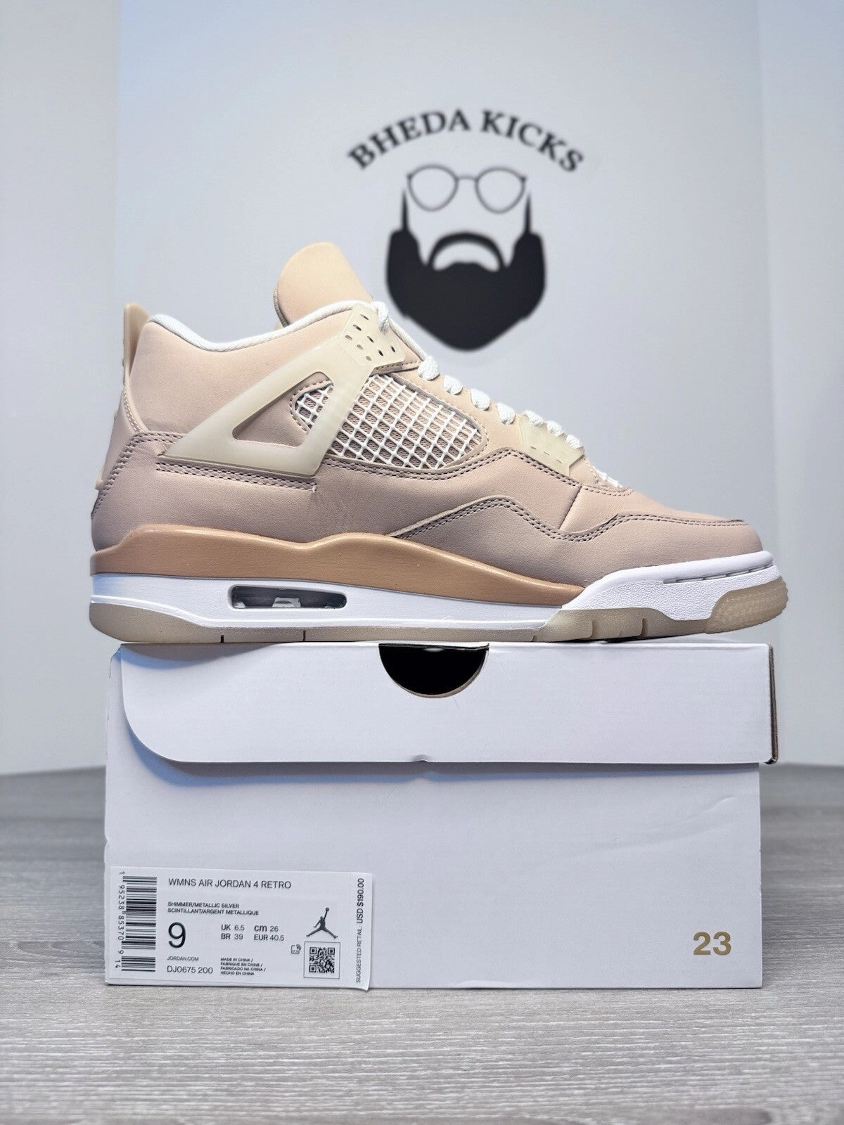 Size 9 Womens / 7.5 Mens Nike Air Jordan Retro 4 Womens Shimmer DJ0675-200 Best Everyday Asics Shoes