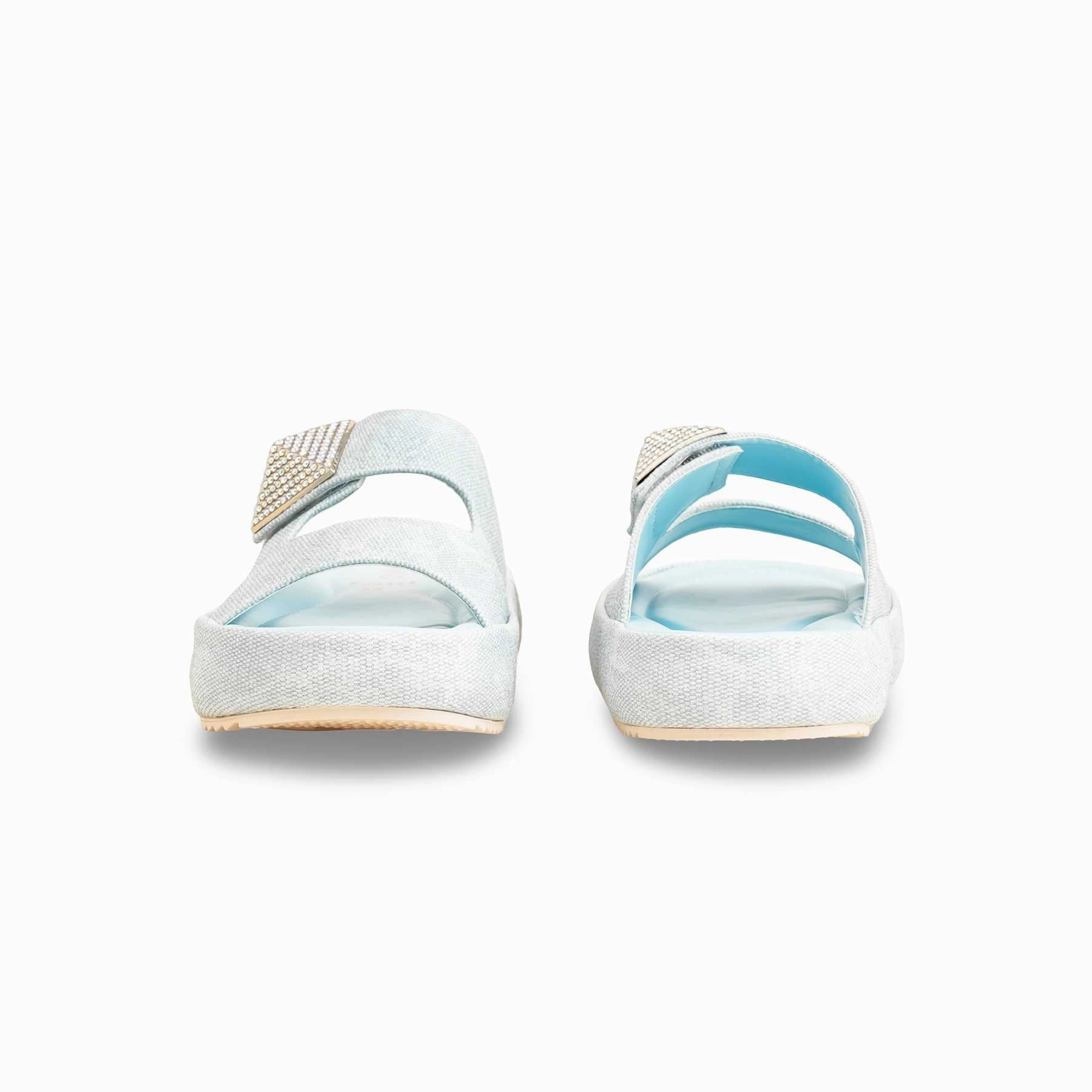 Slippers Orthofeet Sky Blue Formal Slipper For Women PU0444