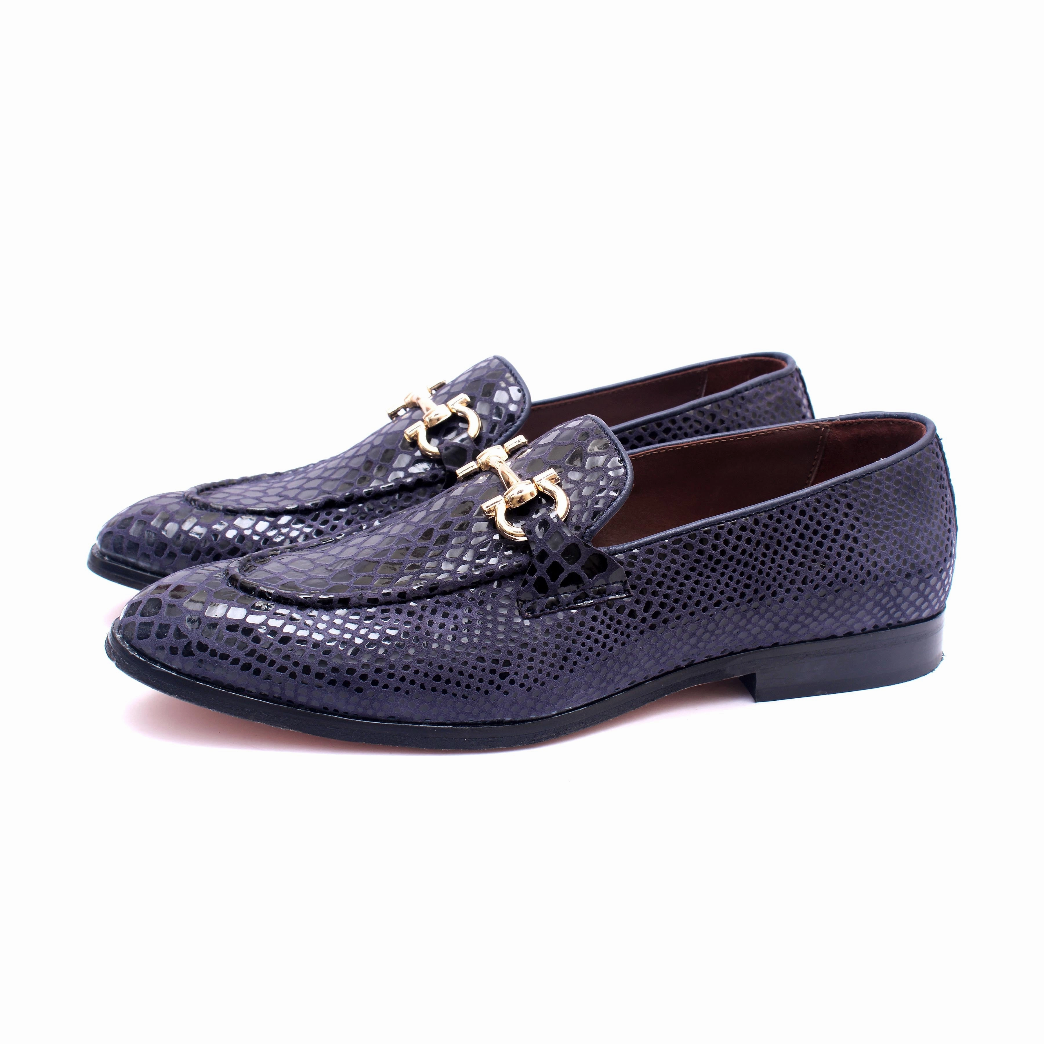 Allen Edmonds Suede Loafers Blue Snake Print Loafers
