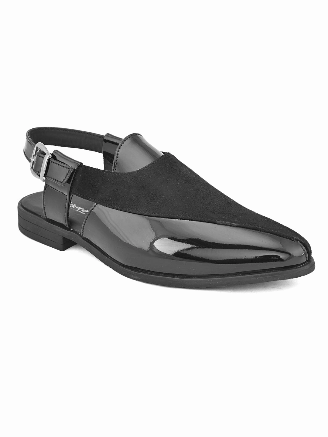 Emirati Black Crossover Sandals Slides Platform