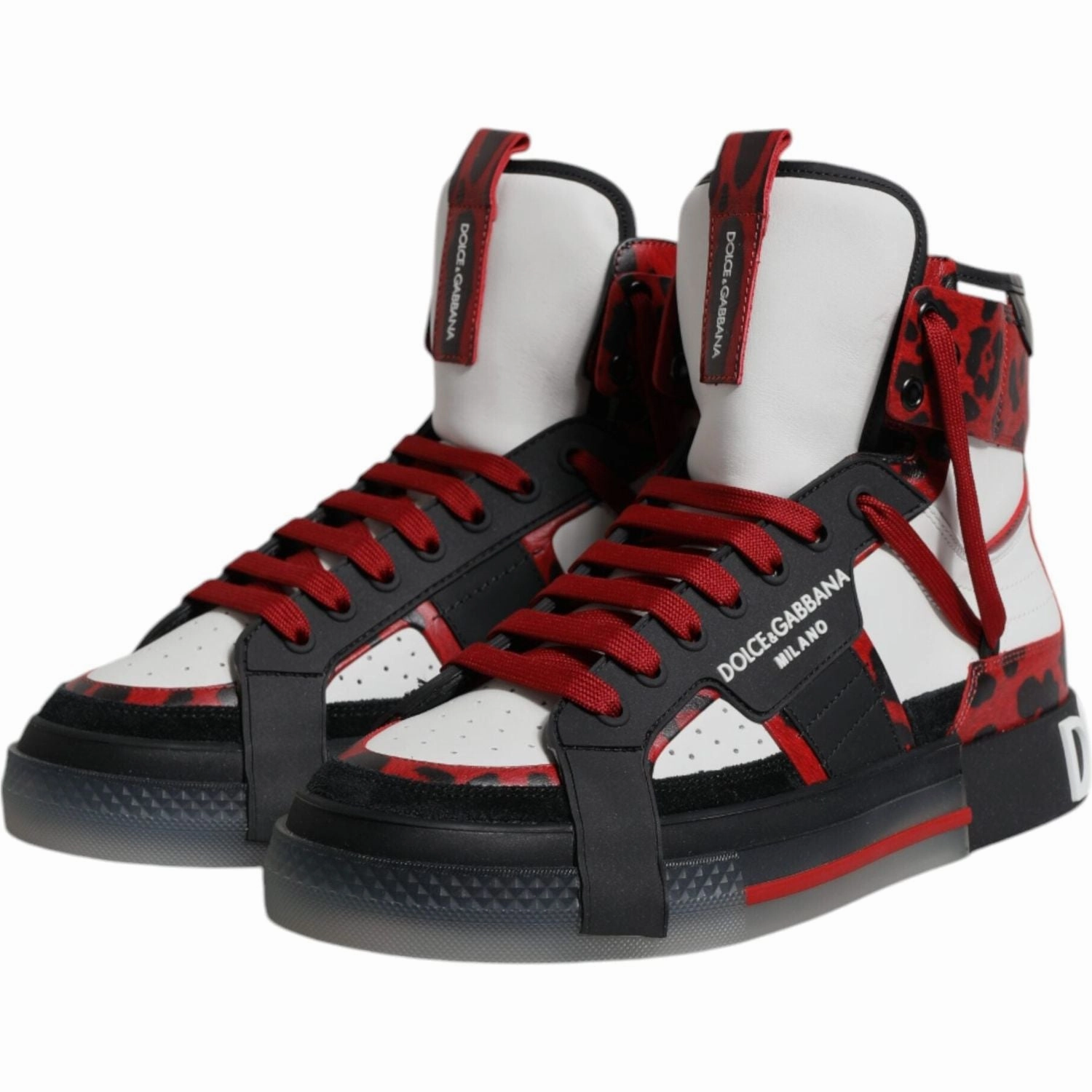 Sneakers With Removable Insoles Dolce & Gabbana Multicolor Leather High Top Sneakers Shoes