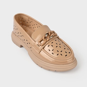 Loafers With Fur Girls Loafer ZP-072-BEIGE