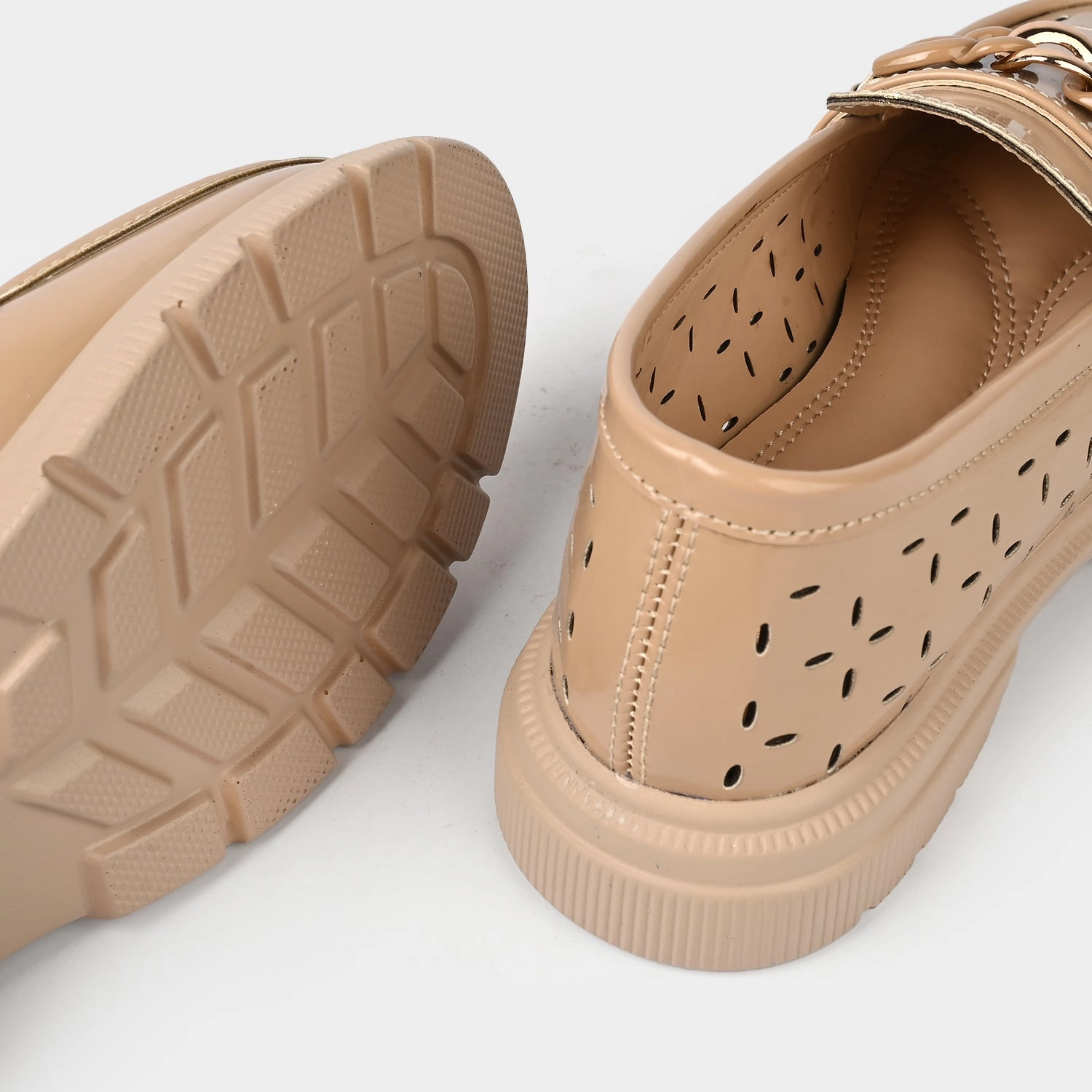 Girls Loafer ZP-072-BEIGE Tweed Loafers