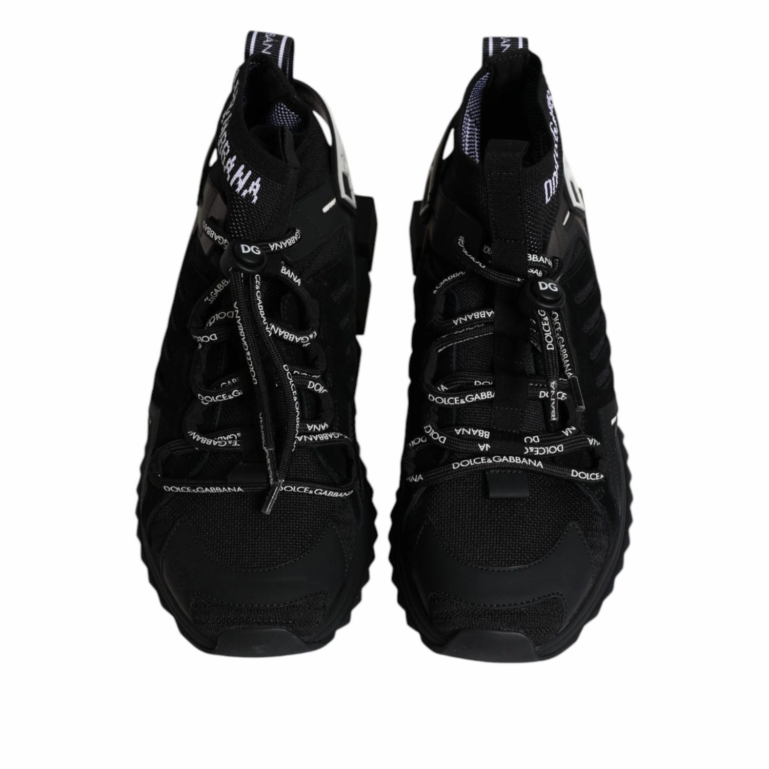 Sneakers With V Logo Dolce & Gabbana Black Sorrento Logo Men Sneakers Socks Shoes