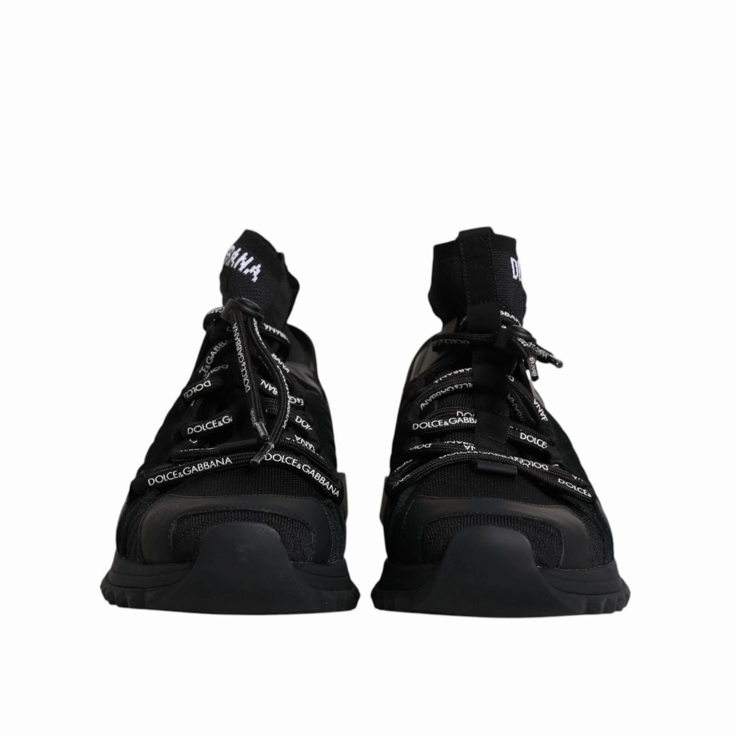 Dolce & Gabbana Black Sorrento Logo Men Sneakers Socks Shoes Easy Rider Fadeout Extra Sneakers