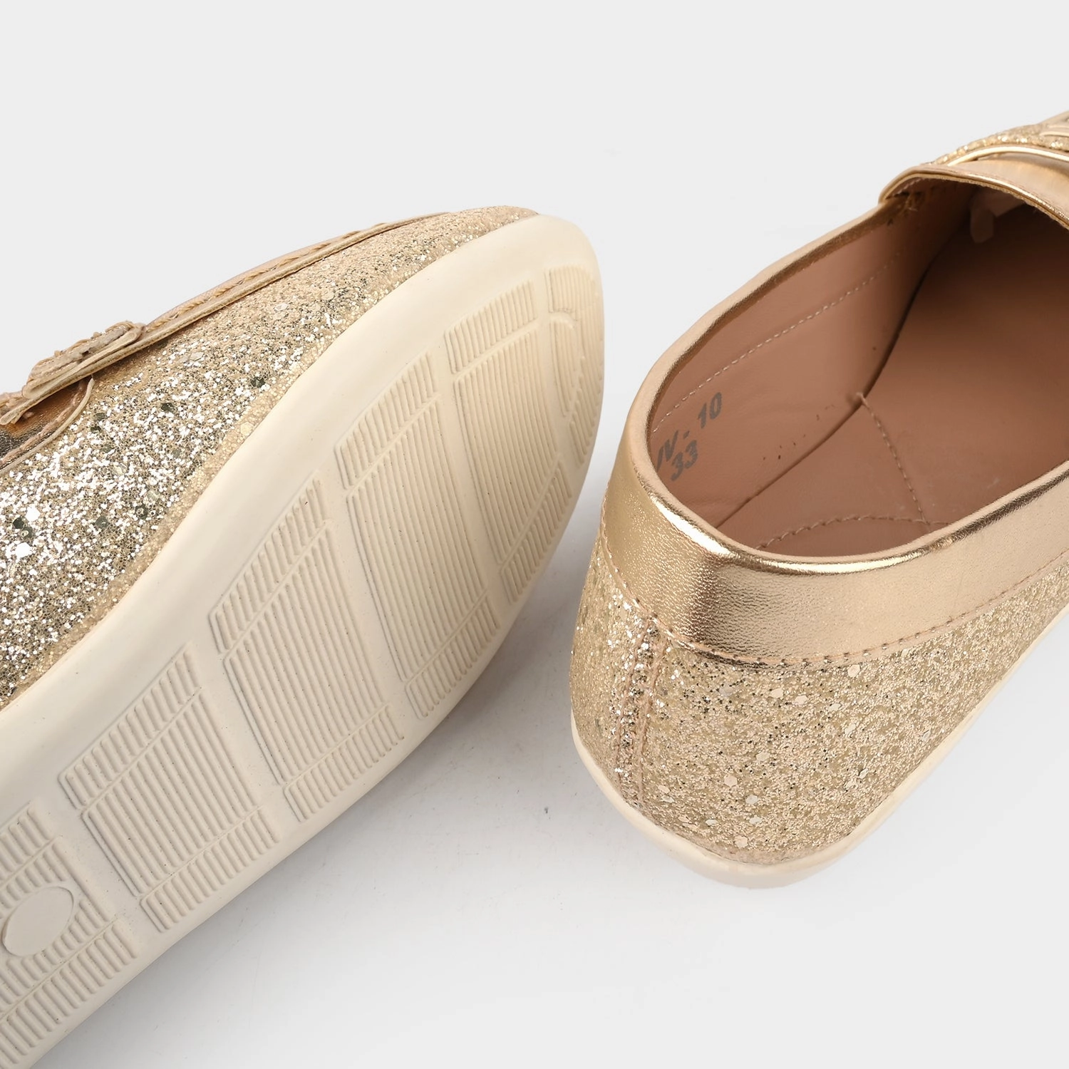 Loafers With Black Jeans Girls Loafer JV-10-GOLDEN