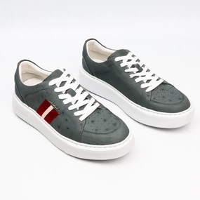 Handcrafted Gray Ostrich Leather Sneakers for Men - Sporty Luxury Footwear Kizik Sneakers