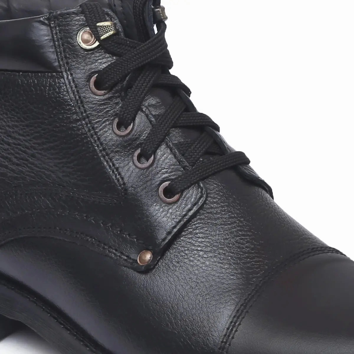 Professional Business Casual Shoes Fine-Grain Leather Lace-up High Ankle Boots 3051 for Men