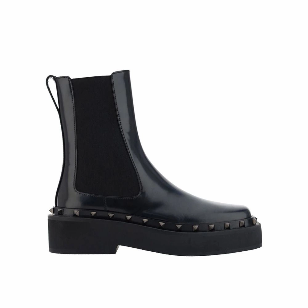Running Shoes With Laces Valentino Garavani Black Calfskin Chelsea Boots