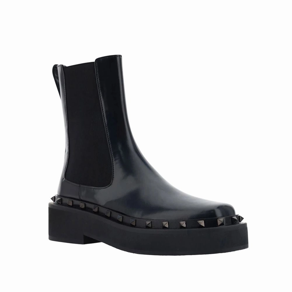 Valentino Garavani Black Calfskin Chelsea Boots Cushion For Running Shoes
