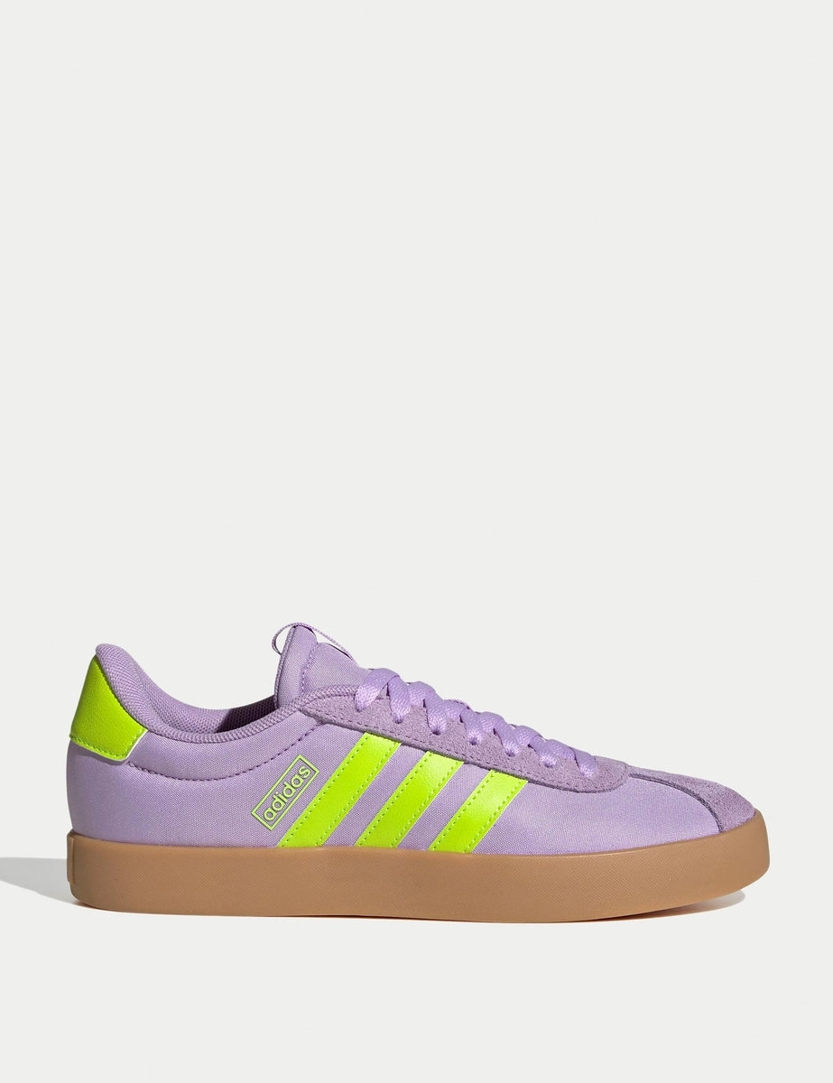 VL Court 3.0 Shoes - Powder Plum/Solar Slime/Lucid Lemon Harden Adidas Shoes