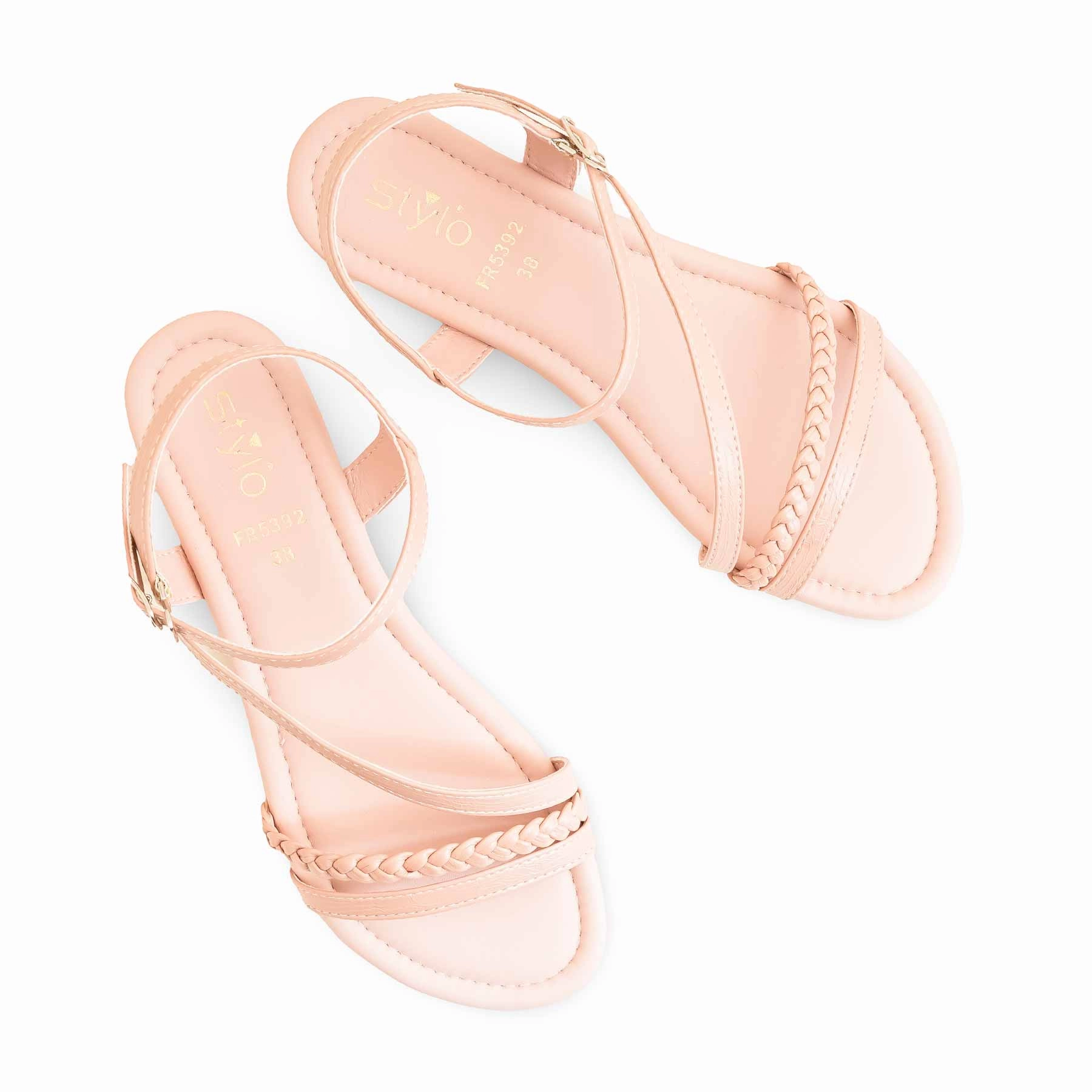 Flat Loafers Shoes Pink Formal Sandal For Women FR5392
