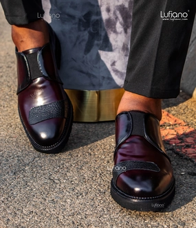 Alohas Loafers 230 - Lufiano Slip On: Burgundy
