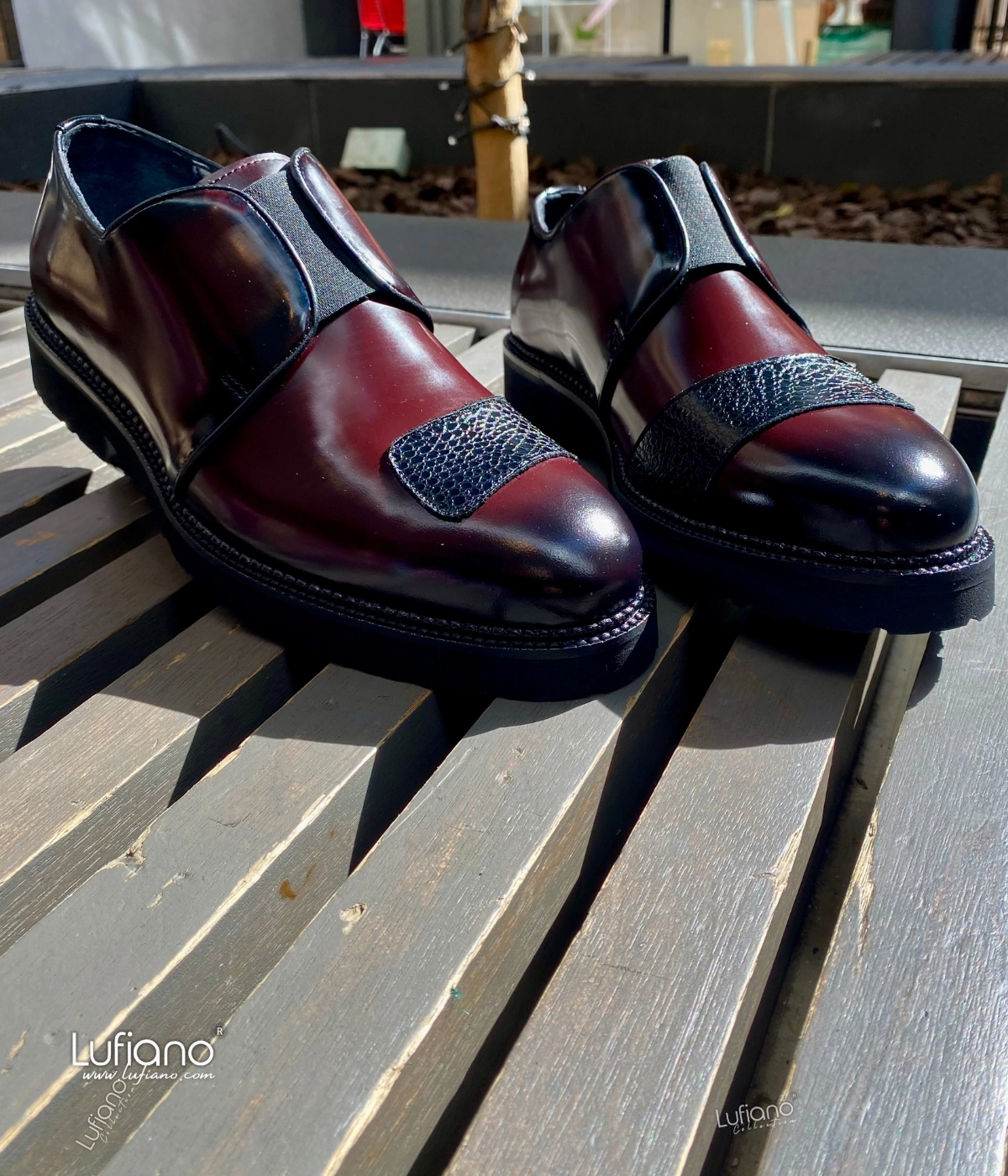 230 - Lufiano Slip On: Burgundy Aldo Dress Loafers