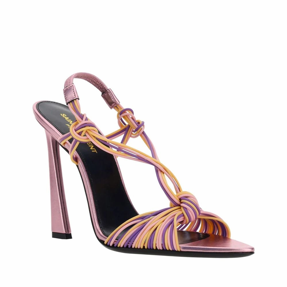 Five Below Sandals Saint Laurent Multicolor Calfskin Stiletto Heel Sandals
