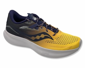 SAUCONY Ride 15 Running Shoes In Yellow\Fog For Men's Running High Top Shoes