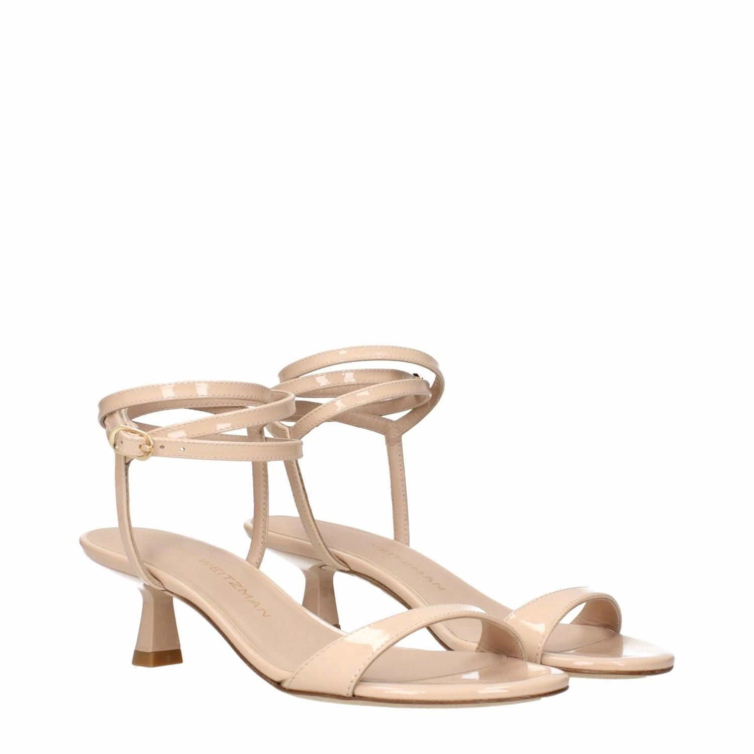 Stuart Weitzman Beige Leather Stiletto Heel Sandals Sexy Sandals
