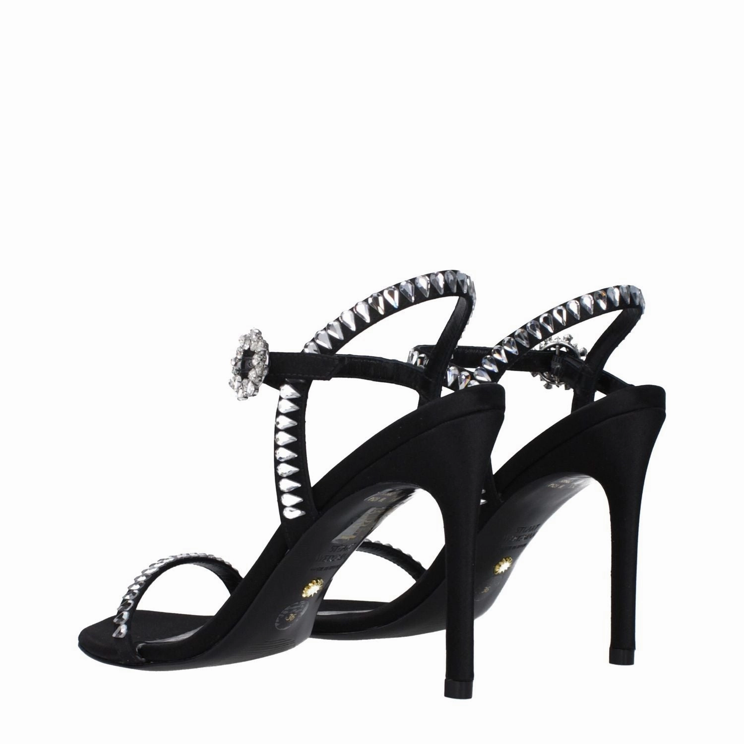 Cork Heel Sandals Stuart Weitzman Black Satin Stiletto Heel Sandals