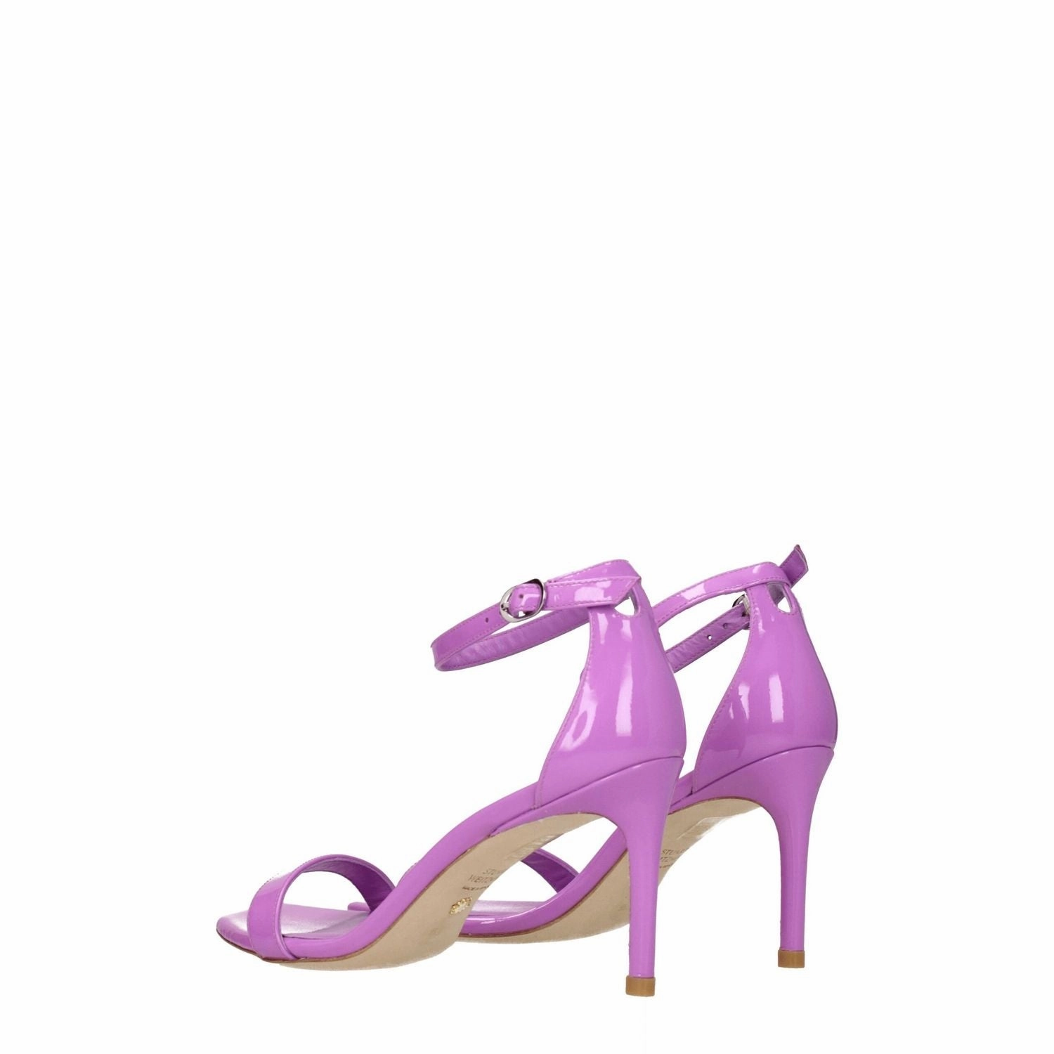 Stuart Weitzman Purple Leather Stiletto Heel Sandals Cycling Sandals