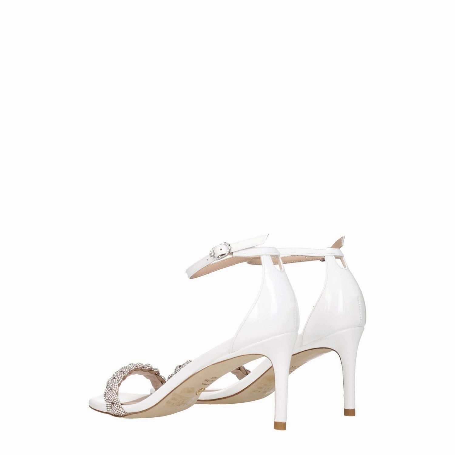 Sandals Bahamas Resorts Stuart Weitzman White Leather Stiletto Heel Sandals