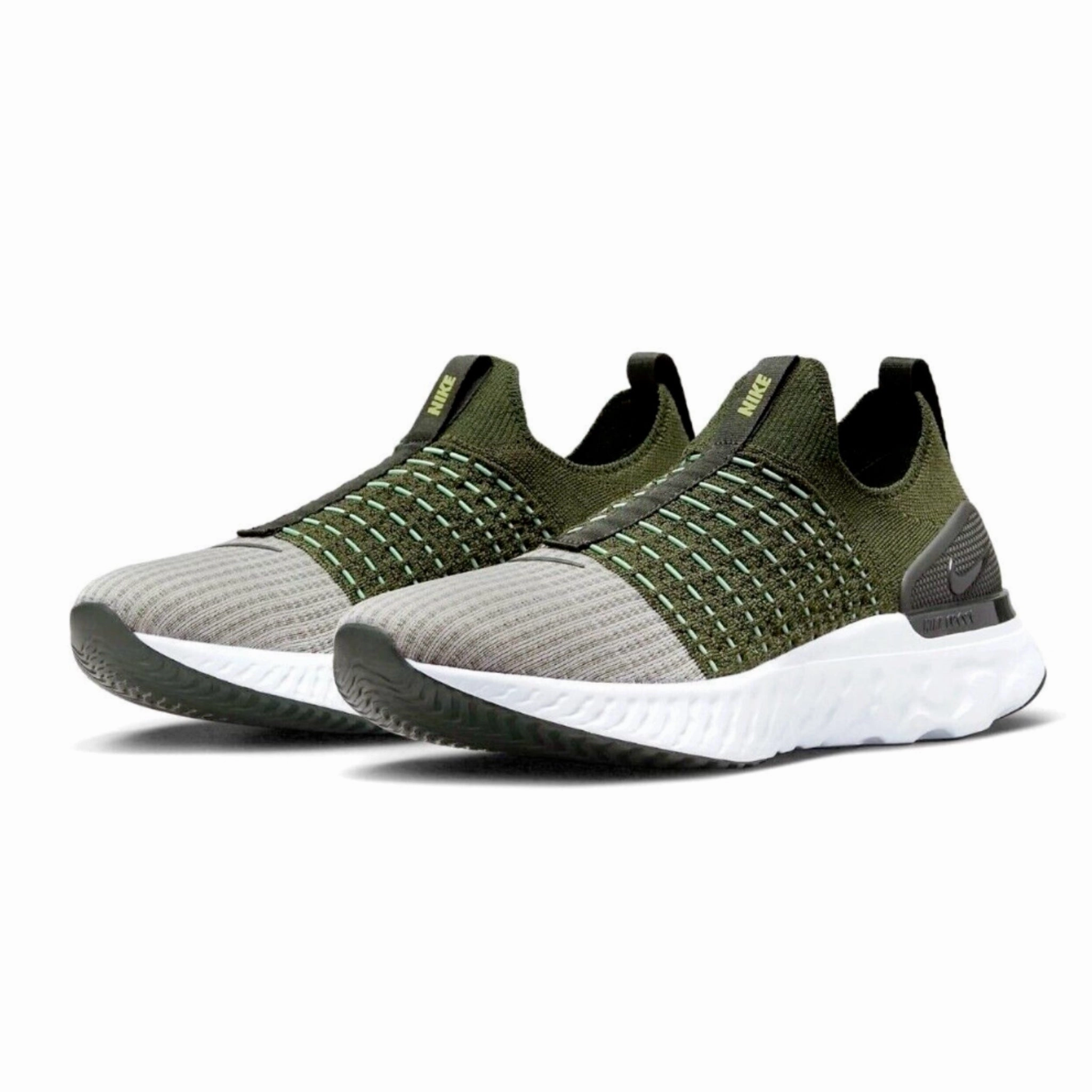 Nike React Phantom Run Flyknit 2 Rough Green Sequoia Enamel Green Yellow Strike Asics Gel-kayano 25 Running Shoes