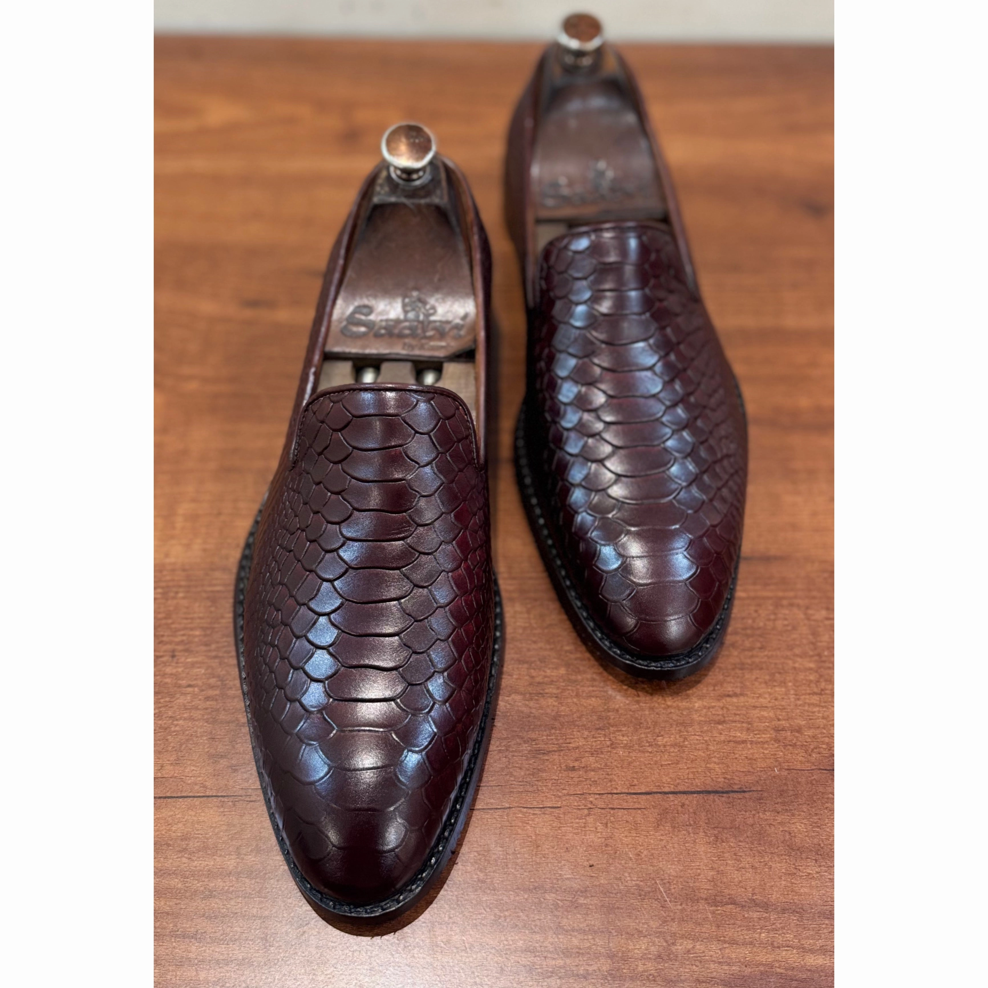 Python Embossed Loafers | Bordo Charles Tyrwhitt Loafers