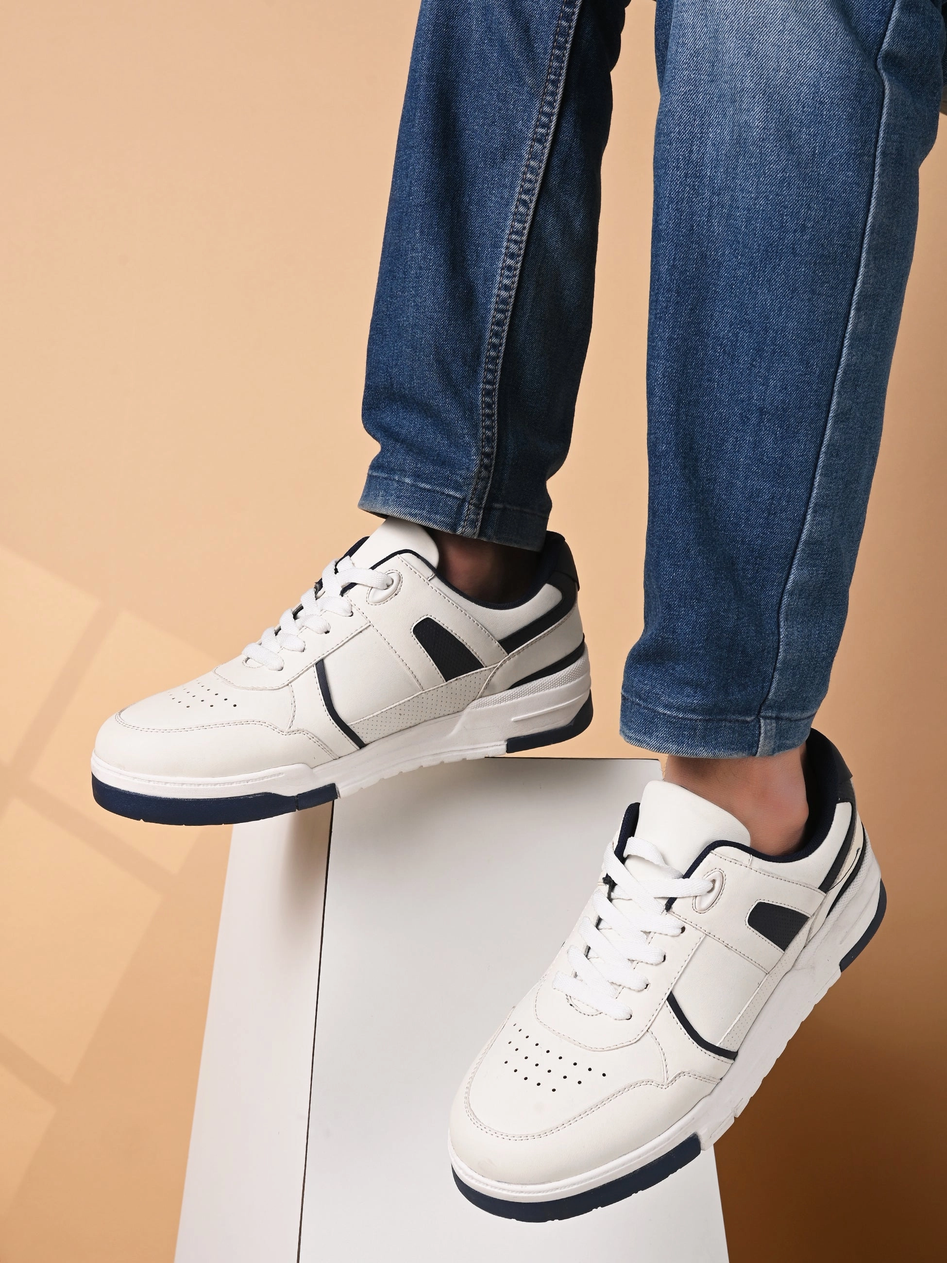 SAN FRISSCO Men Light Weight White Casual Sneakers Casual Summer Shoes With Shorts