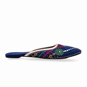 Blue Khusa EC8452 Flat Flexible Shoes