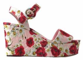 Multicolor floral print Wedges Floral Ankle Strap Sandals Sandals With The Strap
