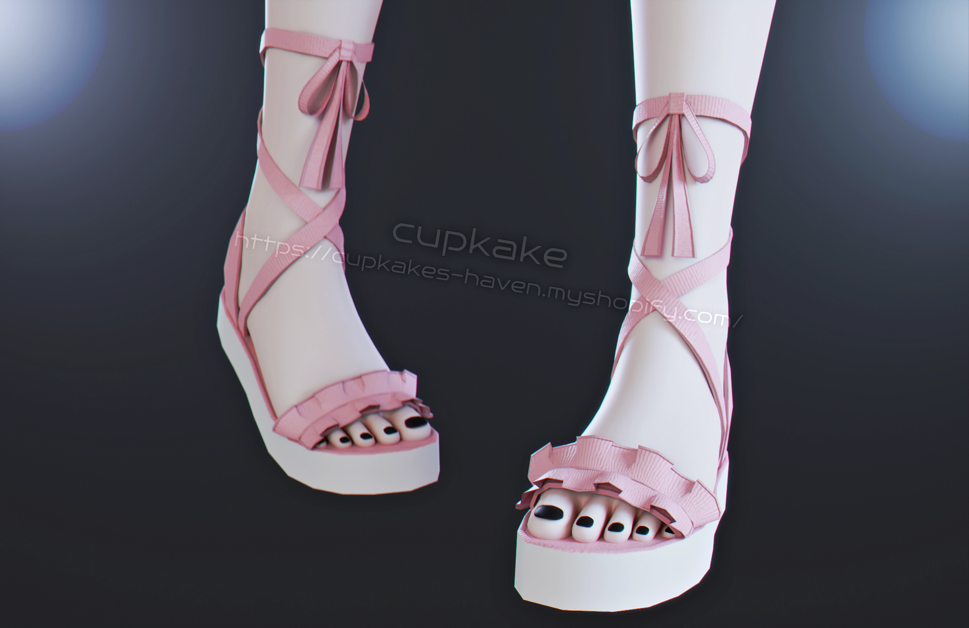 Designer Flat Shoes Wedding Cute flat tie up sandals (3D Model Asset)(Commercial license)