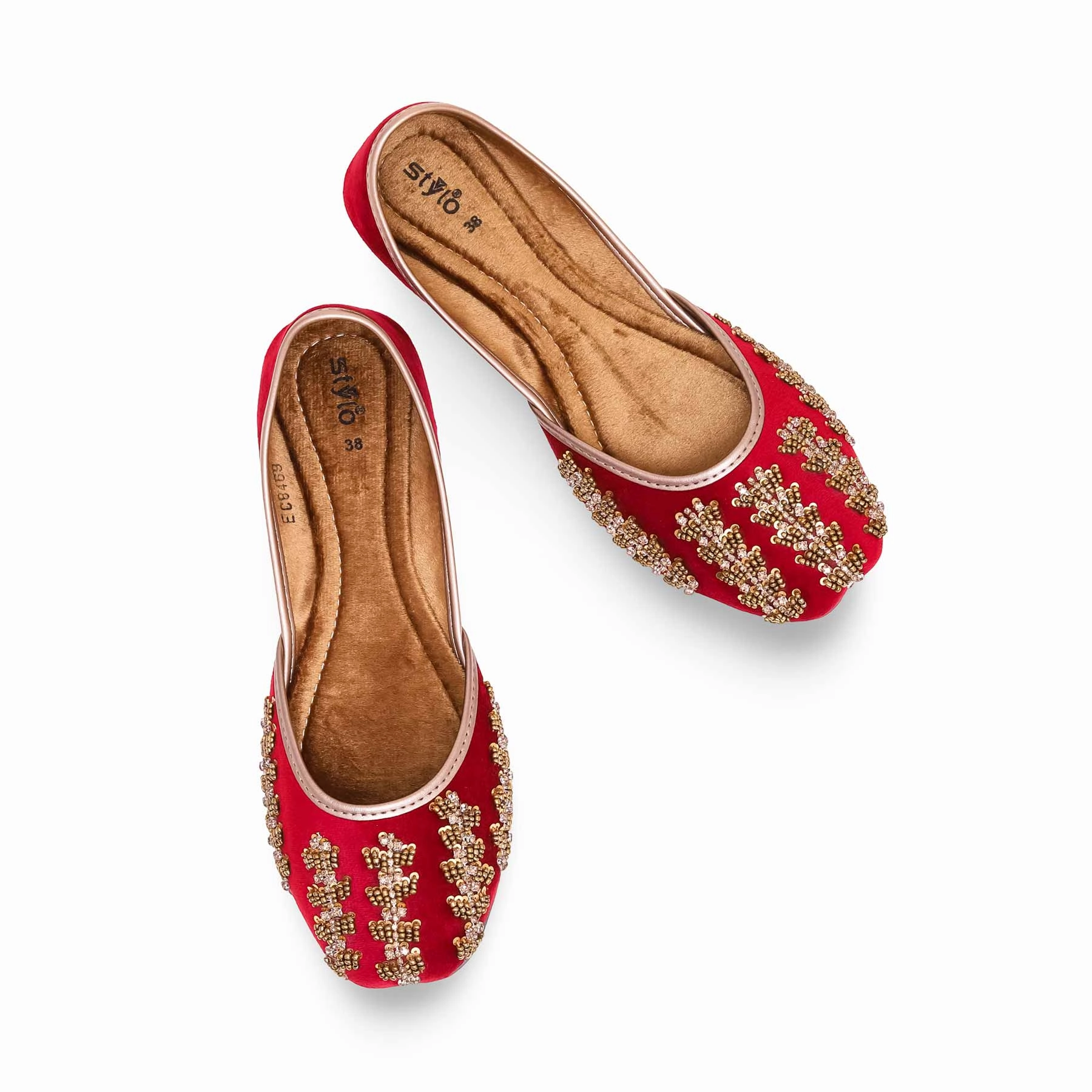 Maroon Fancy Khusa EC8469 Flat Indoor Soccer Shoes