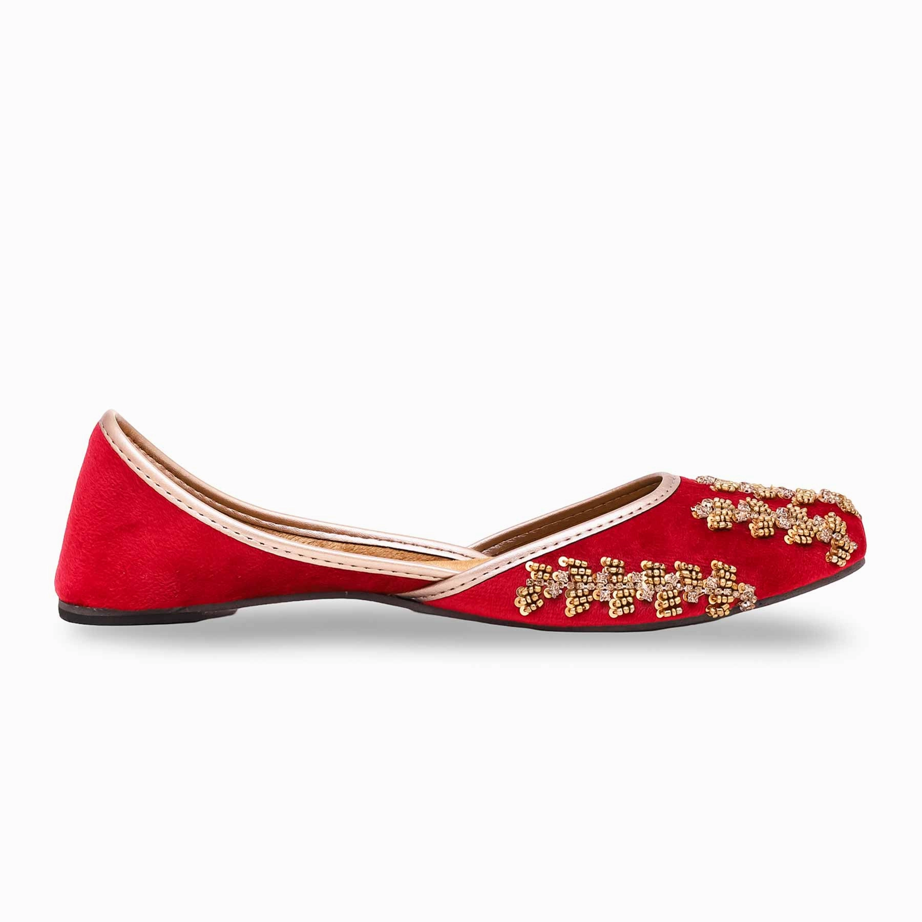 Green Flats Shoes Maroon Fancy Khusa EC8469