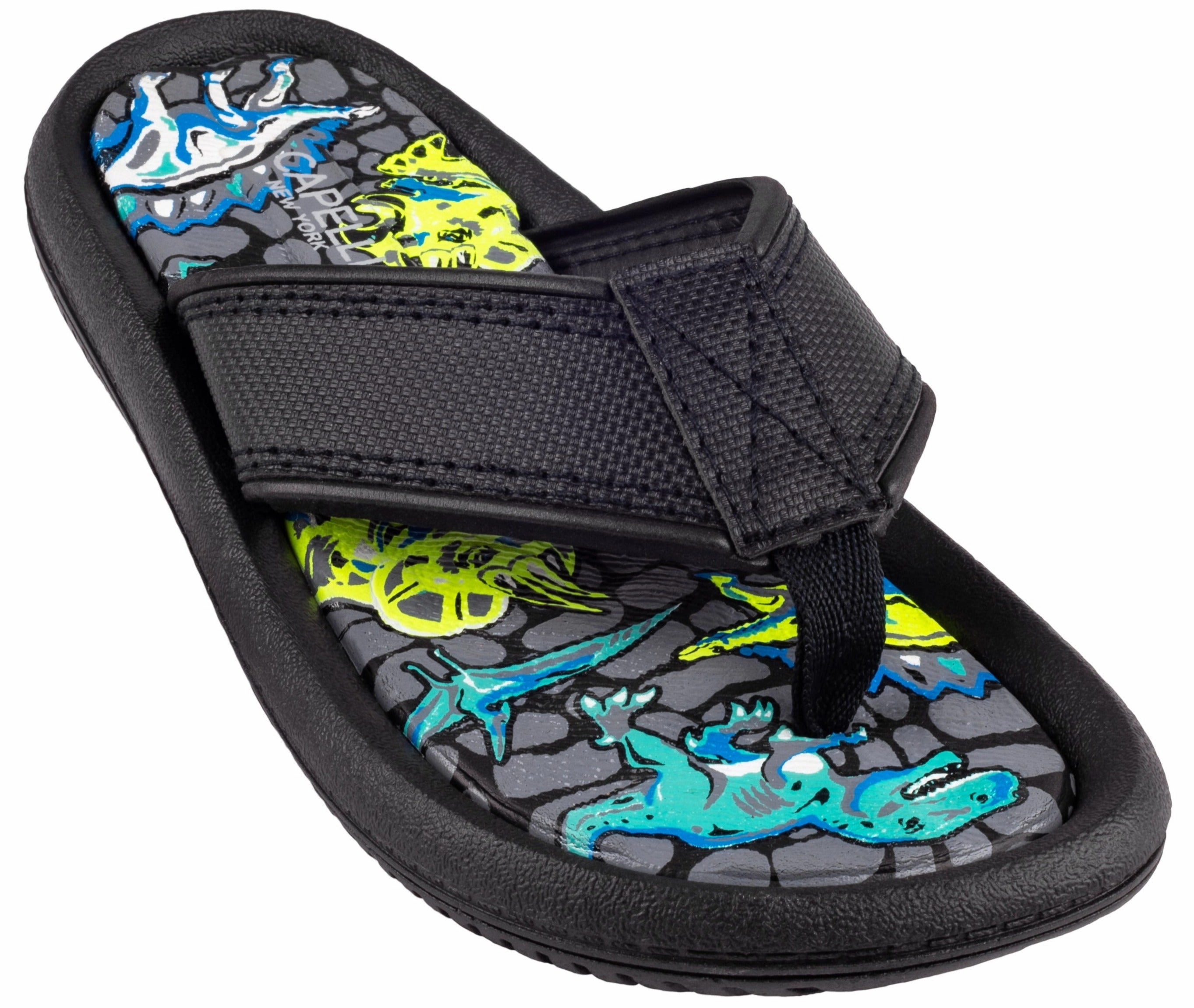 Fabric Flip Flops Boys Faux Leather Dino Printed Flip Flop