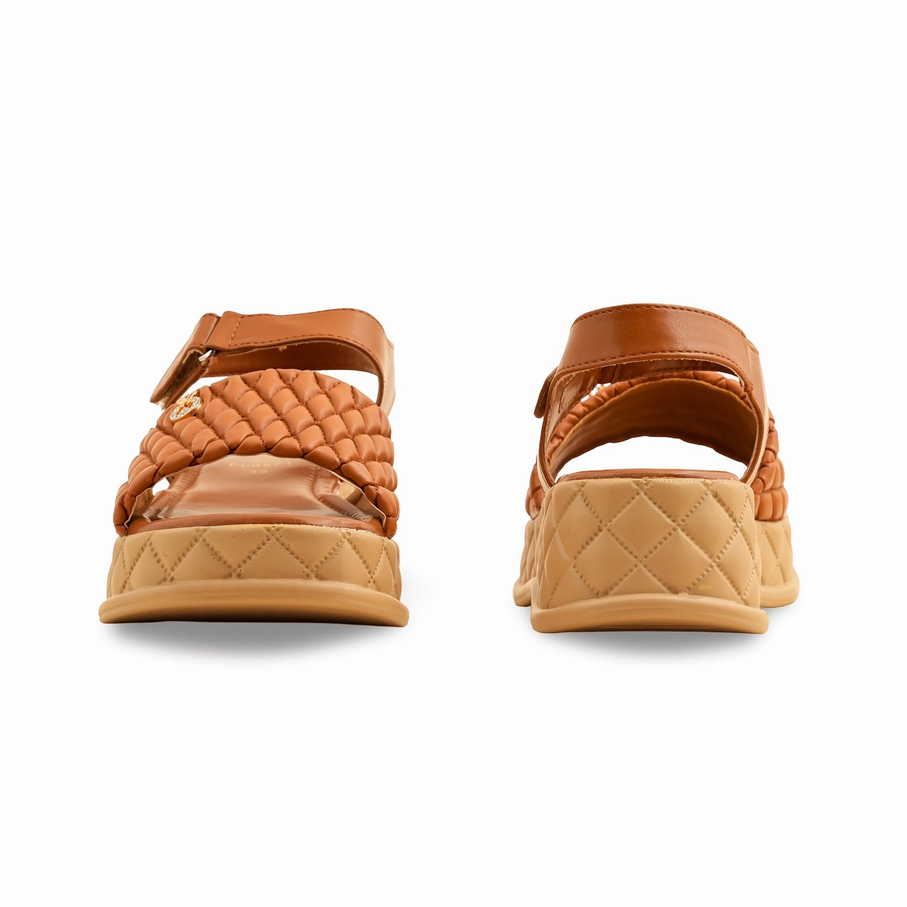 Tan Formal Sandal PU0571 Draw Slippers