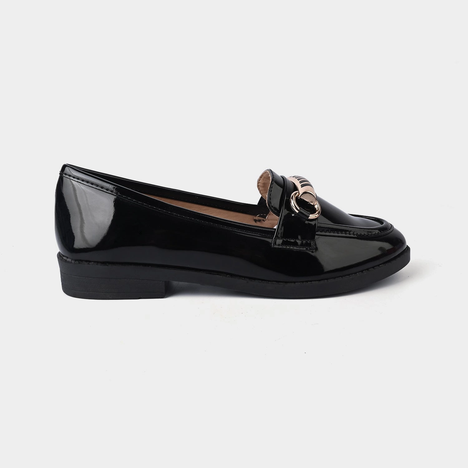 Teens Girls Loafers OS-13-BLACK Loafers Wide Feet