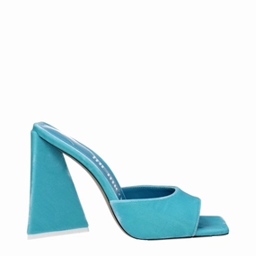 The Attico Light Blue Velvet Platform Sandals Bottom Sandals
