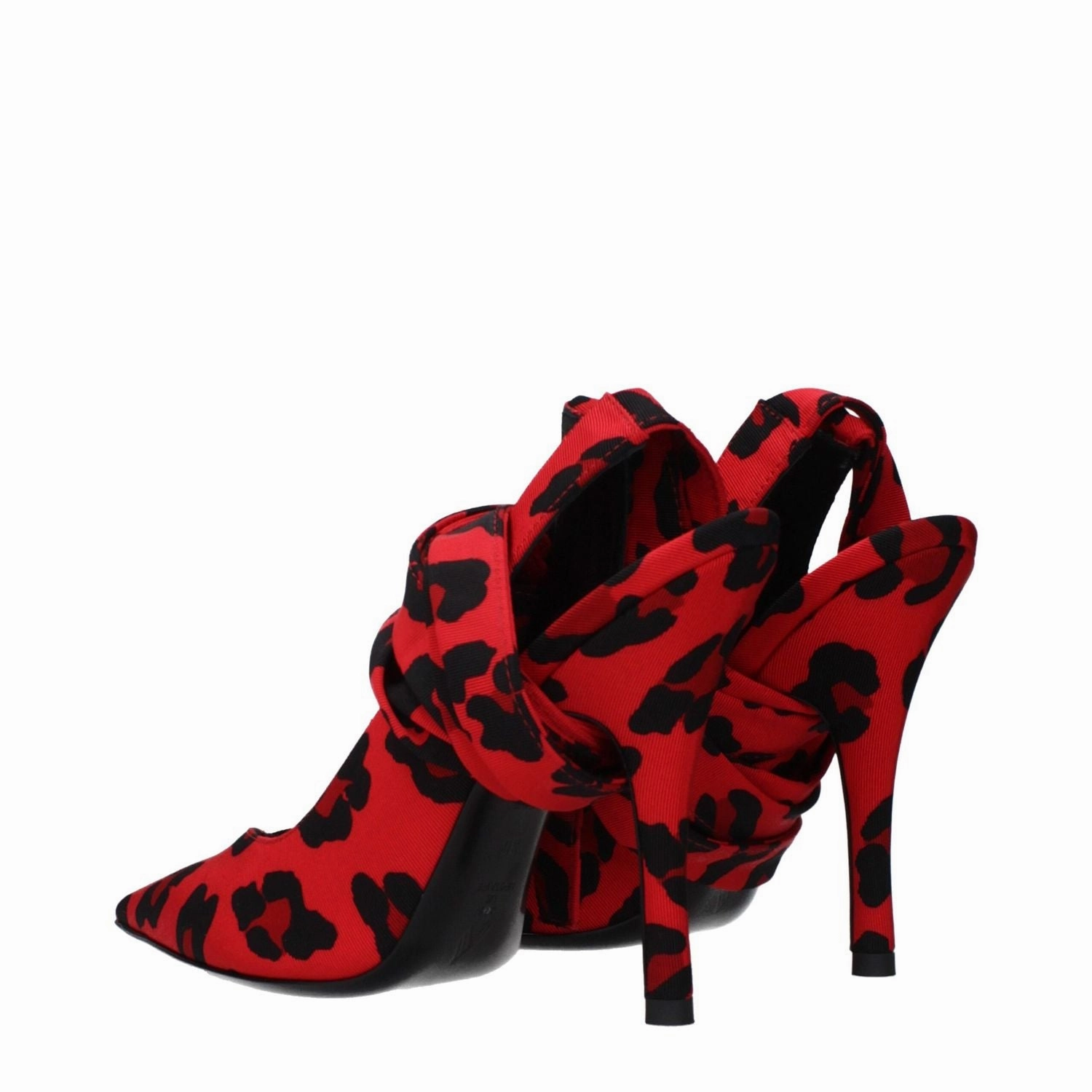 The Attico Red Fabric High Heel Pumps Sandals With Bow