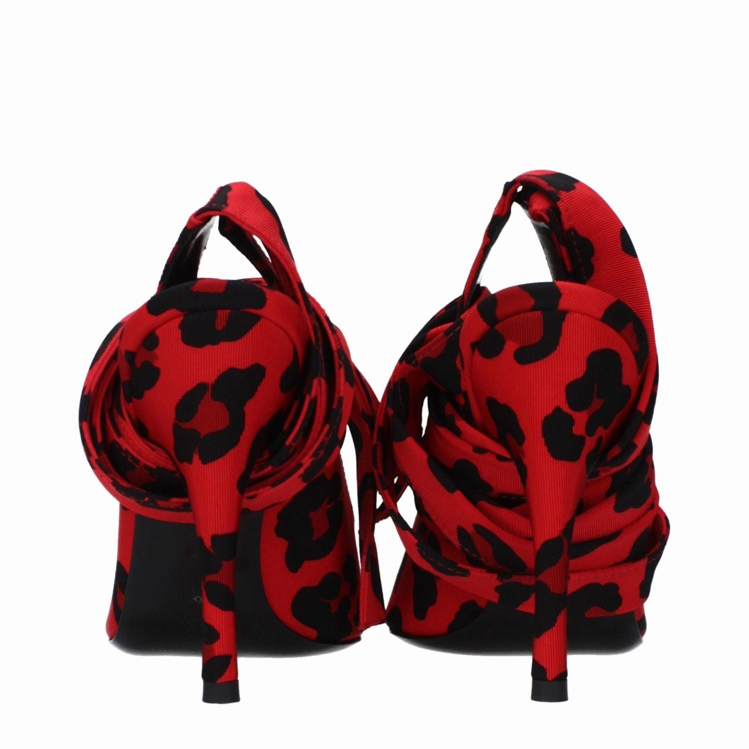 The Attico Red Fabric High Heel Pumps Platform Sandals Sale