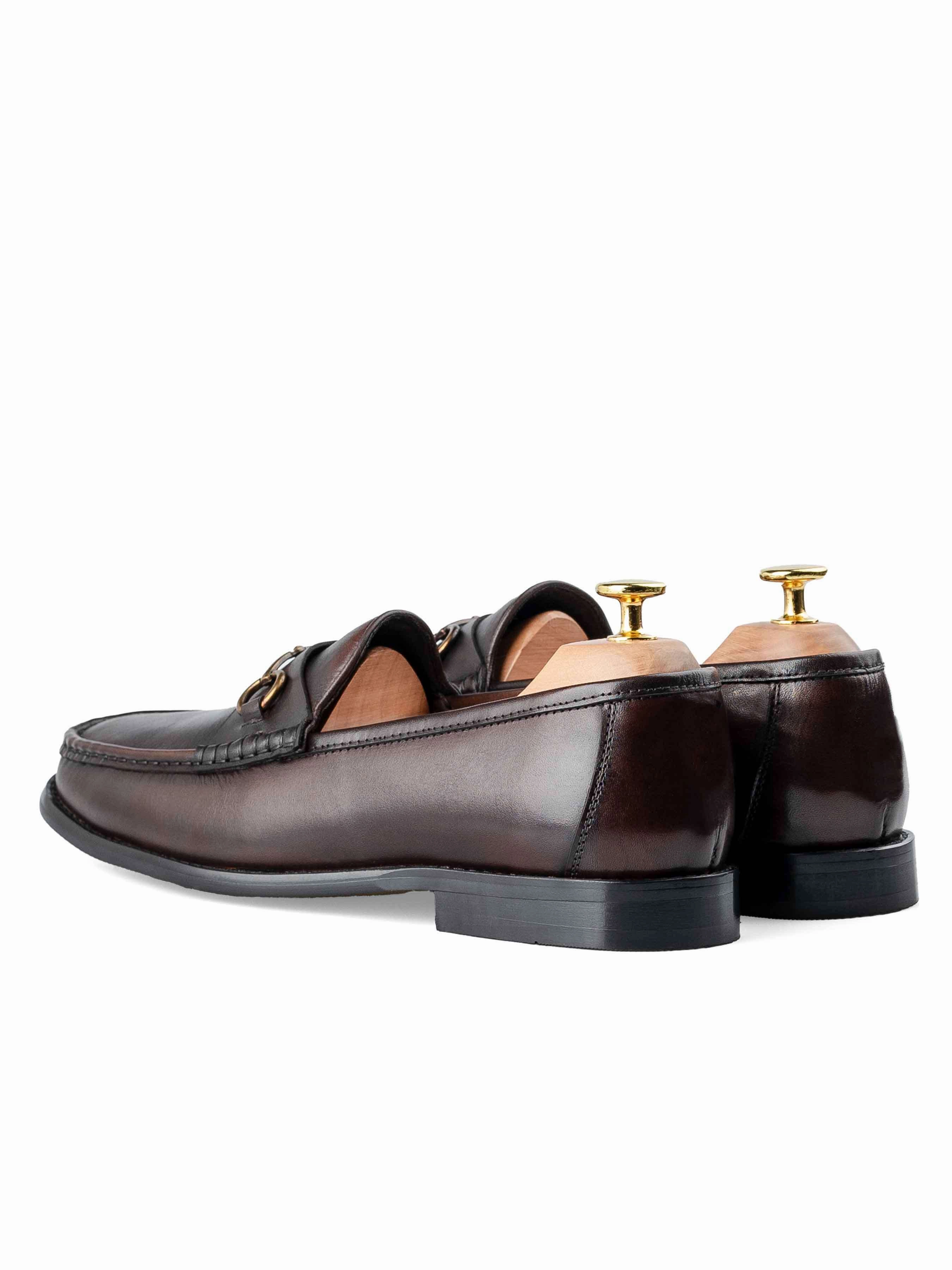 Mario HorsebitMoccasinLoafer - Dark Brown (Hand Painted Patina) Ellis Penny Loafers