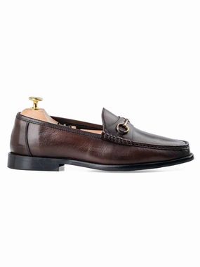 Best Tassel Loafers Mario HorsebitMoccasinLoafer - Dark Brown (Hand Painted Patina)