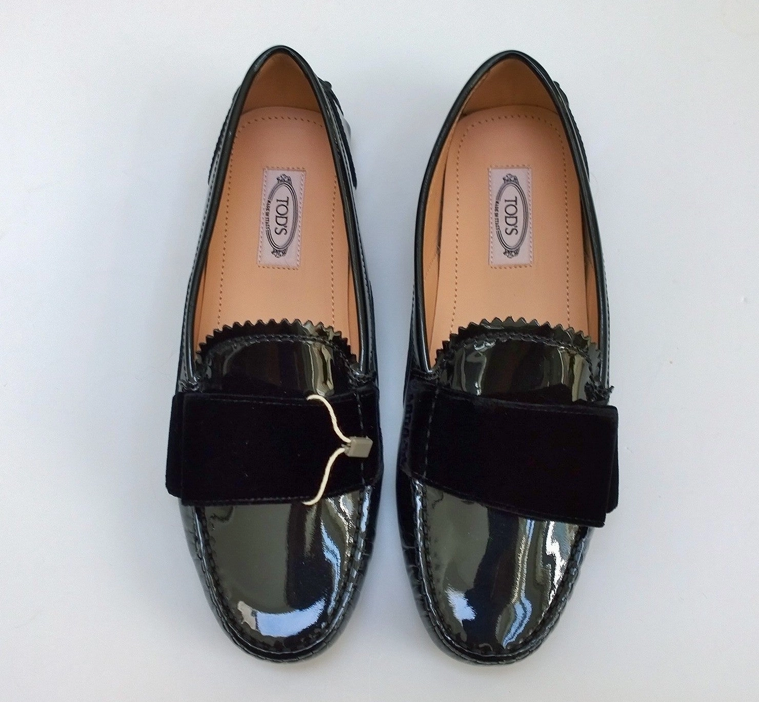 Tod's x Alessandro Dell'aqua Black Patent Patent Loafers sale shoes with velvet Bally Loafers Sale