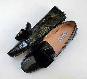 Tod's x Alessandro Dell'aqua Black Patent Patent Loafers sale shoes with velvet Sorel Loafers