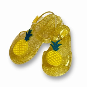 Sr Flip Flop Truth Table Toddler Girl Jellies Size 7 Clear Yellow Pineapple No-Buckle Sandals