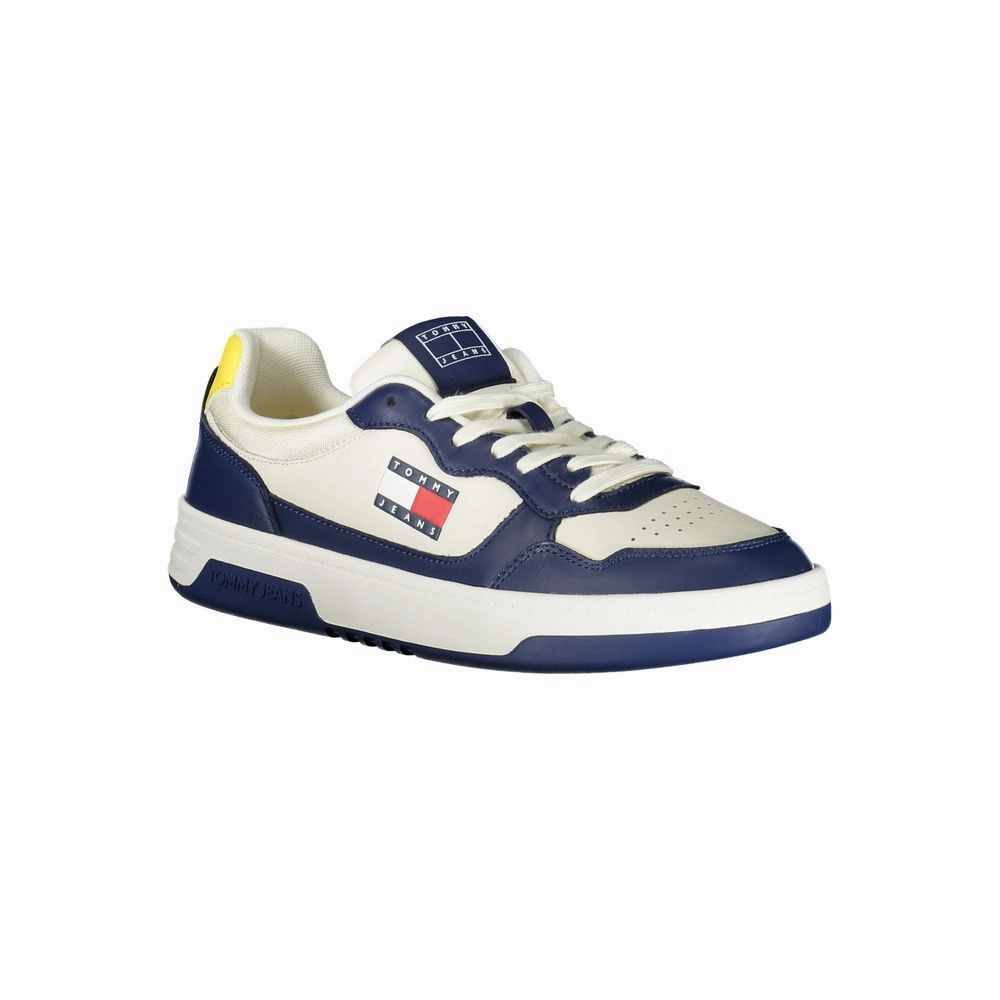 Tommy Hilfiger Blue Polyethylene Men Sneaker Leather Tennis Sneakers