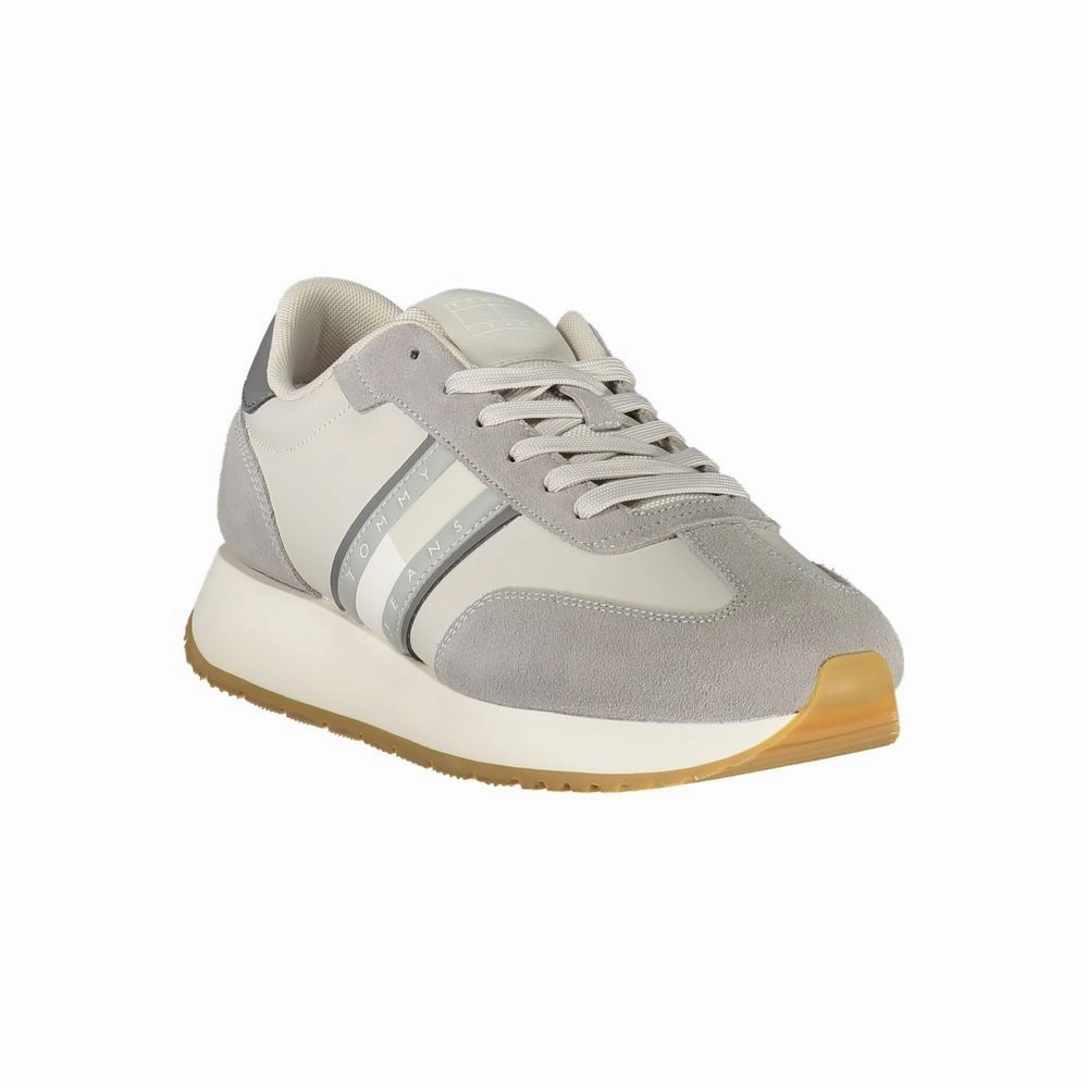 Tommy Hilfiger Brown Leather Men Sneaker Sneakers In Wide Width