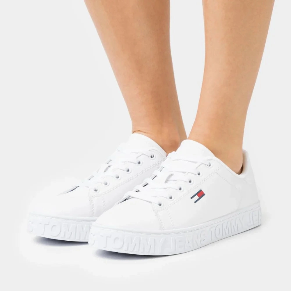 Tommy Hilfiger Jeans Cool ESS Leather Sneaker Women - WHT Online Shopping Sneakers