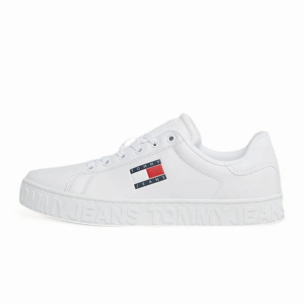 Tommy Hilfiger Jeans TJW Cool  Leather Sneaker Women EN0EN02531-WHT Sneakers Knee Pain